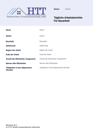 Tagesberichte-Raport - PDF Templates