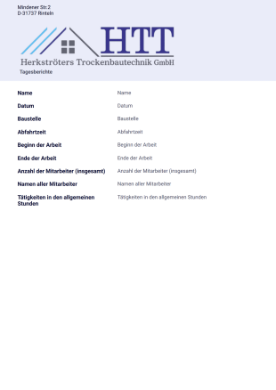 Tagesberichte-Raport - PDF Templates