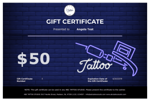 Tattoo Gift Certificate Template - PDF Templates