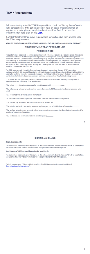 TCM Note - PDF Templates