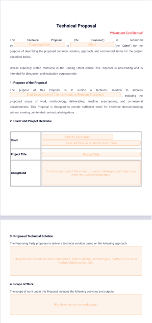 Technical Proposal Template - PDF Templates