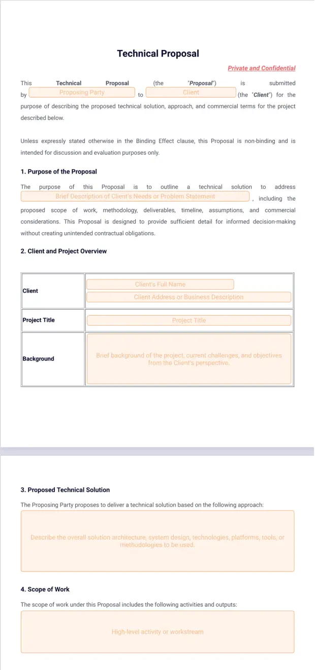 Technical Proposal Template - PDF Templates | Jotform