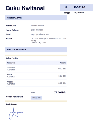 Templat Buku Kwitansi Template PDF