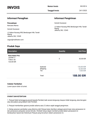 Templat Invois Profesional - PDF Templates