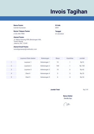 Templat Invois Tagihan Template PDF