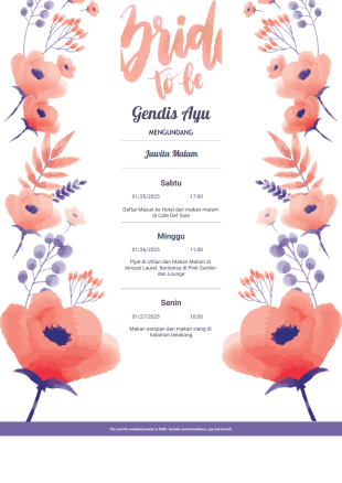 Templat Itinerai Lajang Template PDF