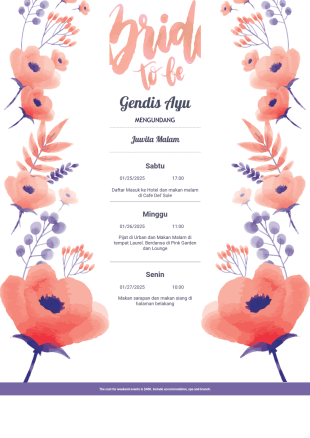 Templat Itinerai Lajang Template PDF