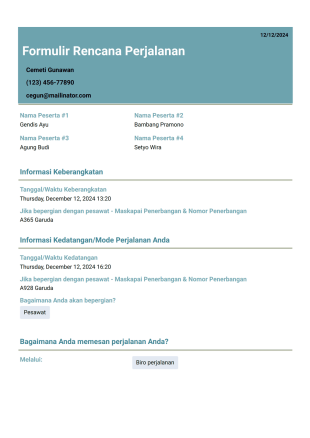 Templat Jadwal Perjalanan Template PDF