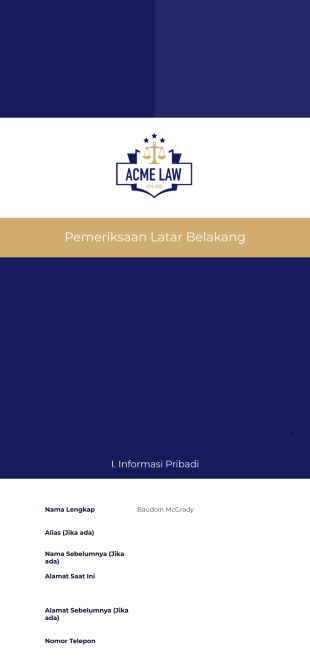 Templat Pemeriksaan Latar Belakang Template PDF
