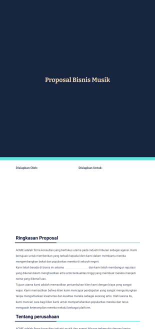 Templat Proposal Bisnis Musik Template PDF