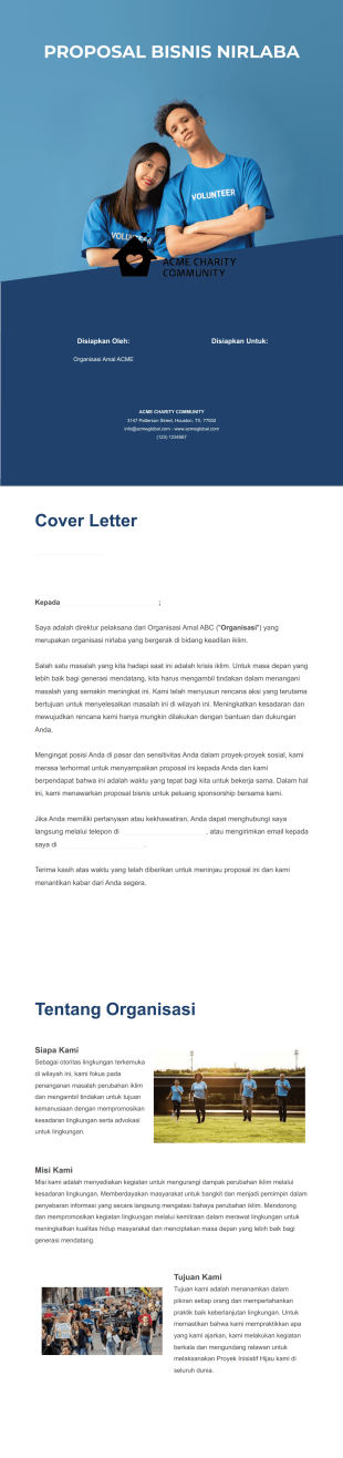 Templat Proposal Bisnis Nirlaba Template PDF