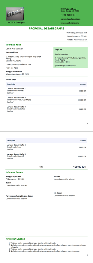 Templat Proposal Desain Grafis - PDF Templates