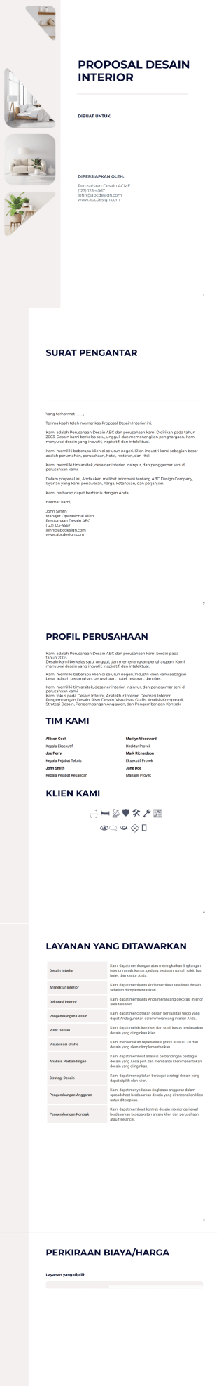 Templat Proposal Desain Interior Template PDF