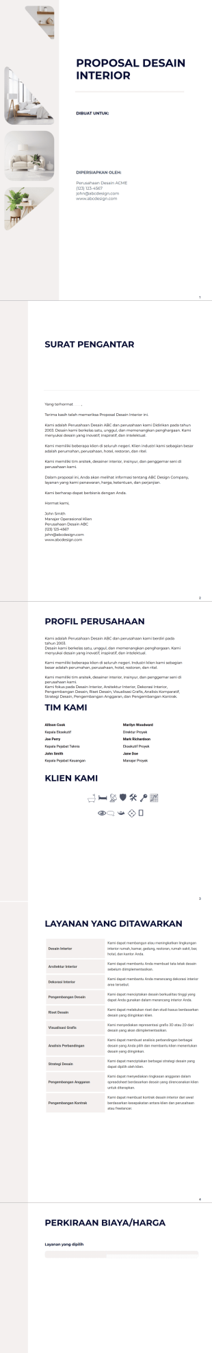 Templat Proposal Desain Interior Template PDF