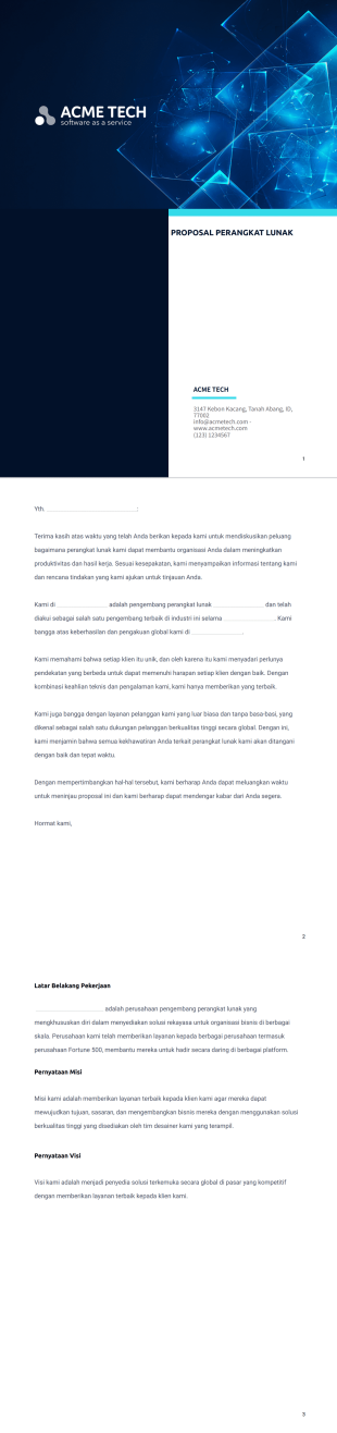 Templat Proposal Perangkat Lunak - PDF Templates