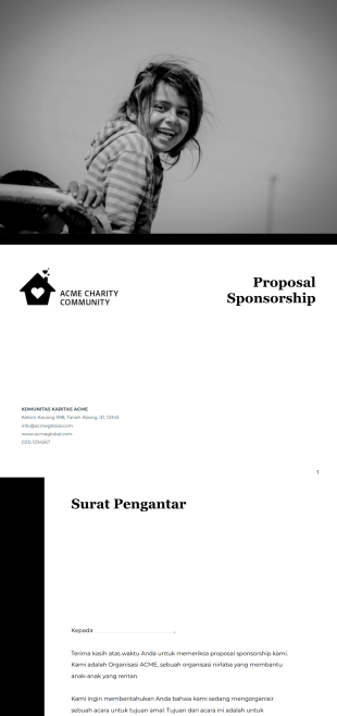 Templat Proposal Sponsorship Template PDF