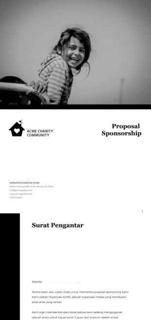 Templat Proposal Sponsorship Template PDF