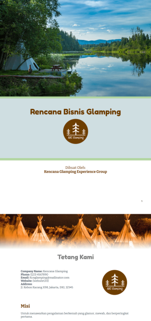 Templat Rencana Bisnis Glamping - PDF Templates