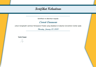 Templat Sertifikat Kehadiran Template PDF