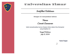 Templat Sertifikat Kelulusan Gratis Template PDF