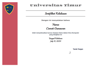 Templat Sertifikat Kelulusan Gratis Template PDF