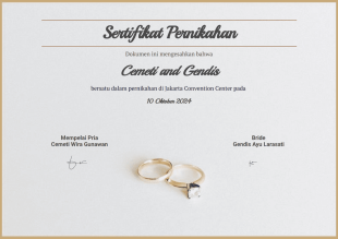 Templat Sertifikat Pernikahan Gratis - PDF Templates
