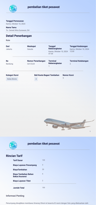 Templat Tiket Pesawat - PDF Templates