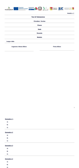 Test di Valutazione - PDF Templates