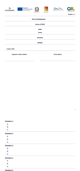 test valutazione avviso 3 - PDF Templates