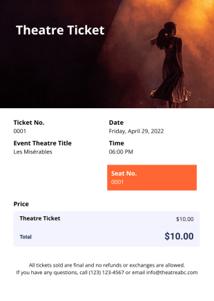 Theatre Ticket Template - PDF Templates