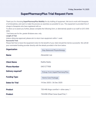 Therapist Trial Request 2v2 PDF Template