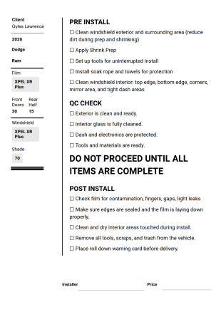 tint wrk order PDF Template