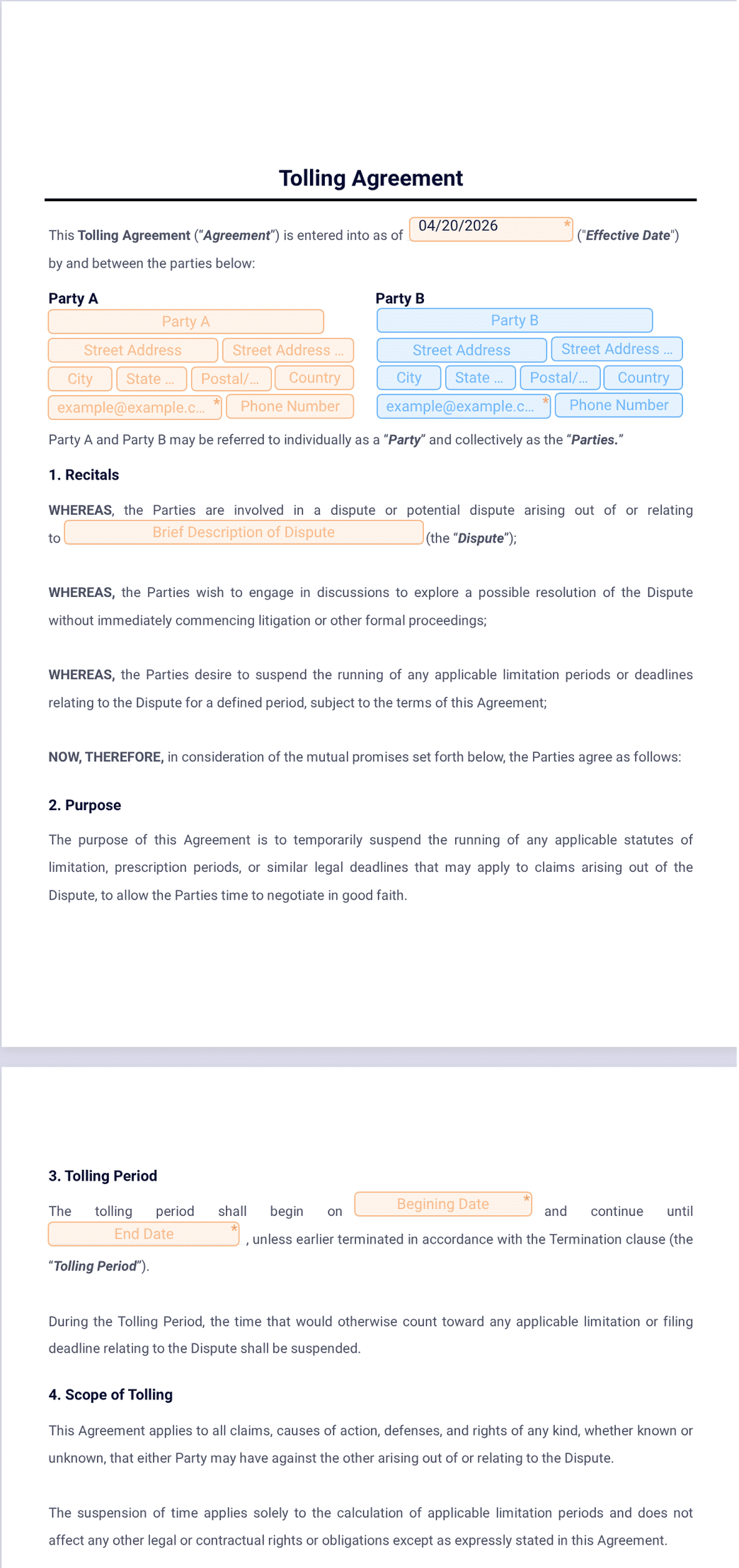 Image 8 for Toll Manufacturing Agreement Template