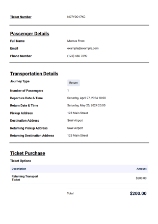 Tourist Transport Ticket Template - PDF Templates