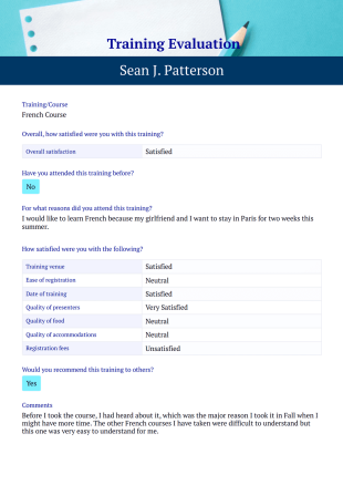 Training Evaluation Template - PDF Templates