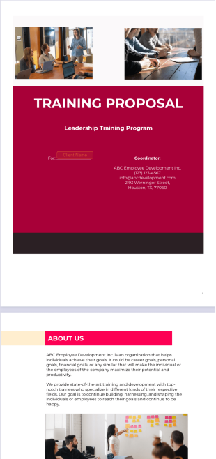 Training Proposal Template - PDF Templates