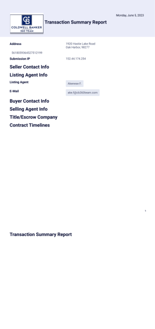 Transaction Summary PDF Template