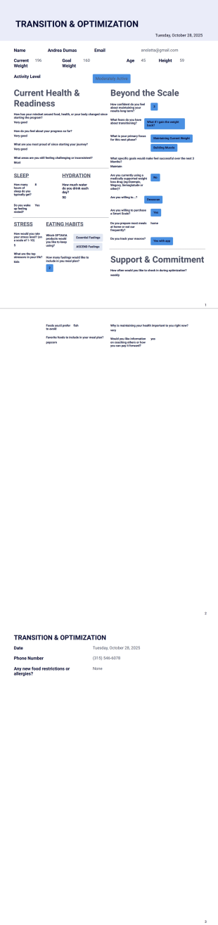 Transition & Optimization - PDF Templates