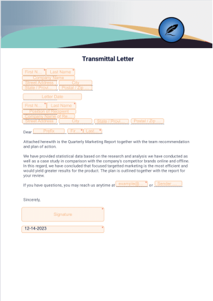 Transmittal Letter PDF Template