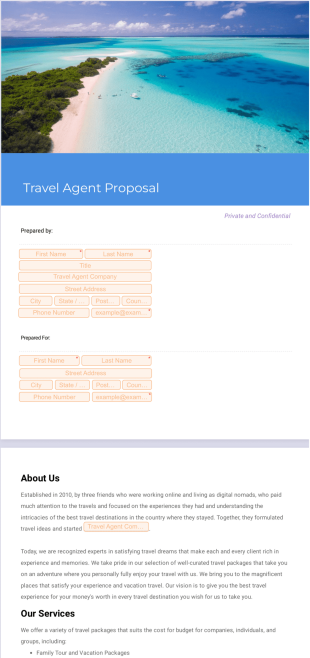Travel Agent Proposal PDF Template