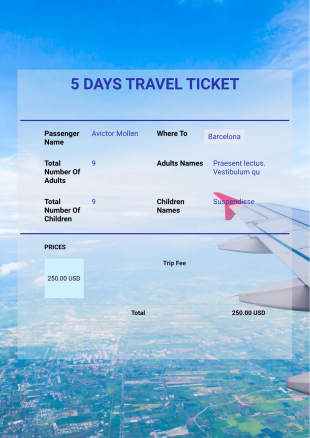 Travel Booking Request Template - PDF Templates