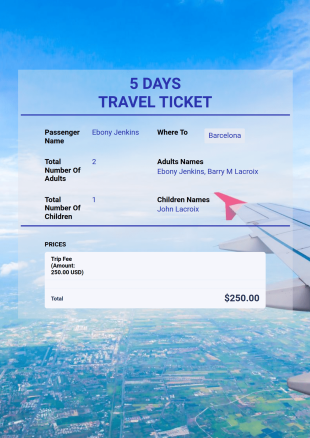 Travel Booking Request Template - PDF Templates