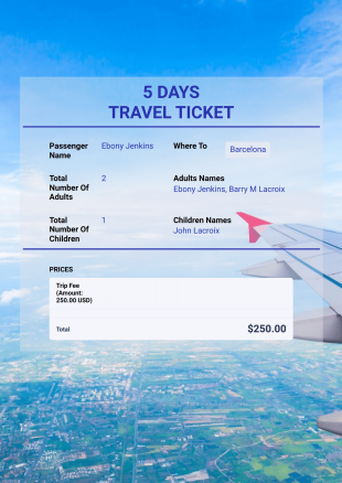 Travel Booking Request Template - PDF Templates