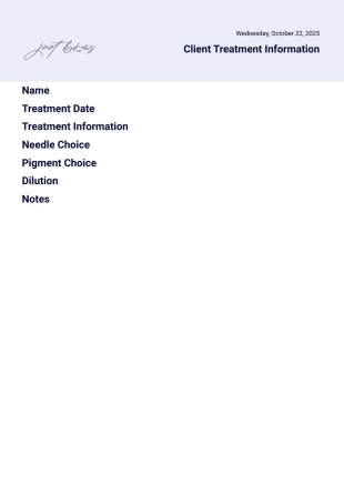 Treatment Information - PDF Templates