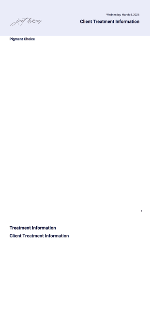 Treatment Information PDF Template
