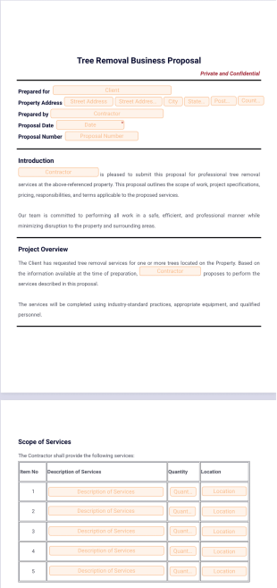 Tree Removal Business Proposal Template - PDF Templates
