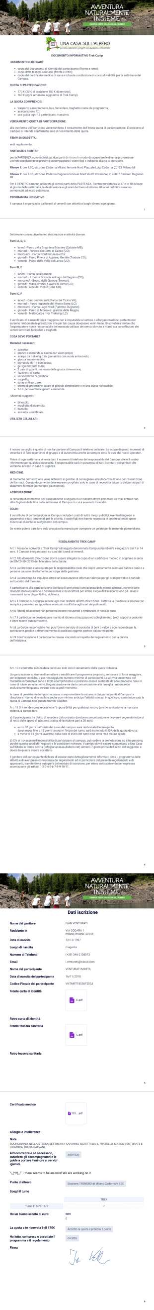 Trek iscrizione PDF Template