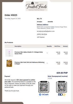 Ttf Invoices PDF Template