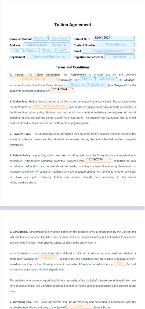 Tuition Agreement