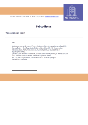 Työtodistus - PDF Templates